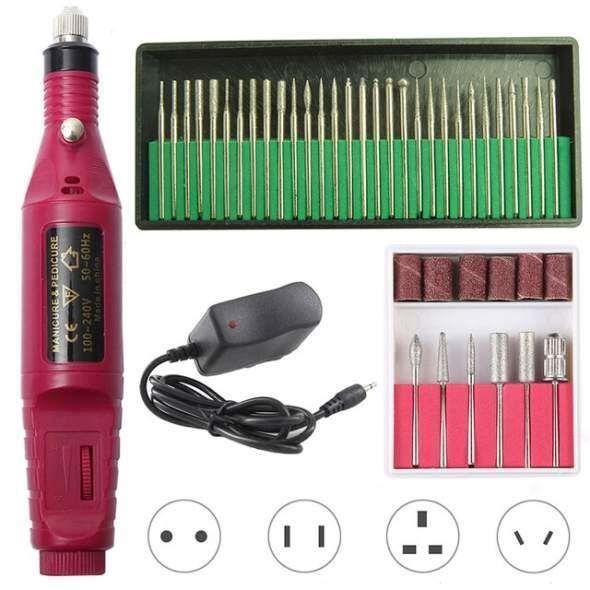 Lime à Ongles électrique Sina - 30 Fraises + 111 Embouts - 10W - Blanc