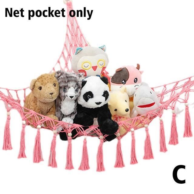 Hamac De Rangement Pour Jouets Pour Animaux En Peluche, Filet De Rangement Mural En Macramé Bohème