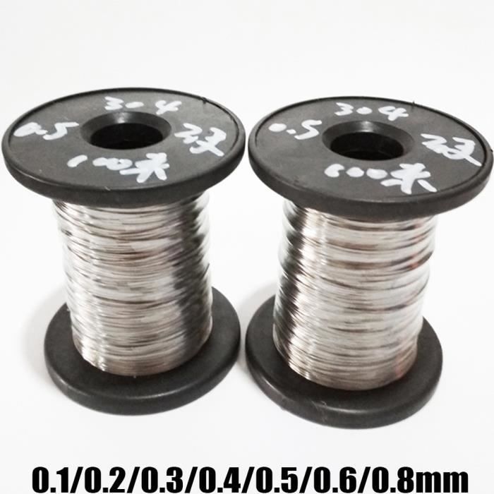 Lot 20 Fils Acier Inox Ressort 50cm – Diamètres 0.2 à 3mm (ici 0.4mm), Fil Dur Flexible Anti-Rouille Pour Bijoux, Ressorts & Bricolage