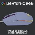 Souris Gaming Filaire - LOGITECH G - G203 - LIGHTSYNC - RGB - Couleur Lilas-1
