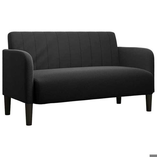 vidaXL Canapé 2 Places avec oreillers décoratifs Noir 120 cm Tissu, canapé, Causeuse, canapé de Salon, canapés, canapé rembourré, sièges de Salon