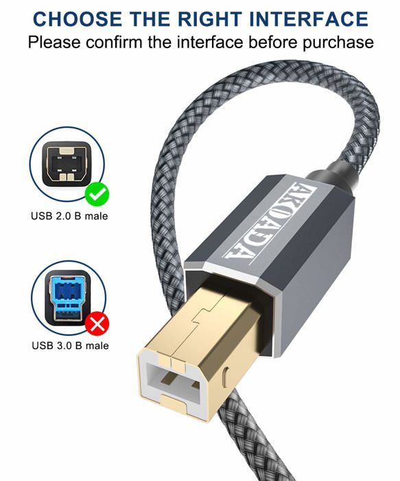 Câble USB 2.0 Imprimante/scanner - USB-A Vers USB-B - Longueur Standard - Neuf Sous Emballage