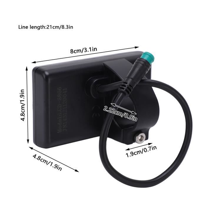 Écran LCD léger et durable pour vélo électrique 24 V 36 V 48