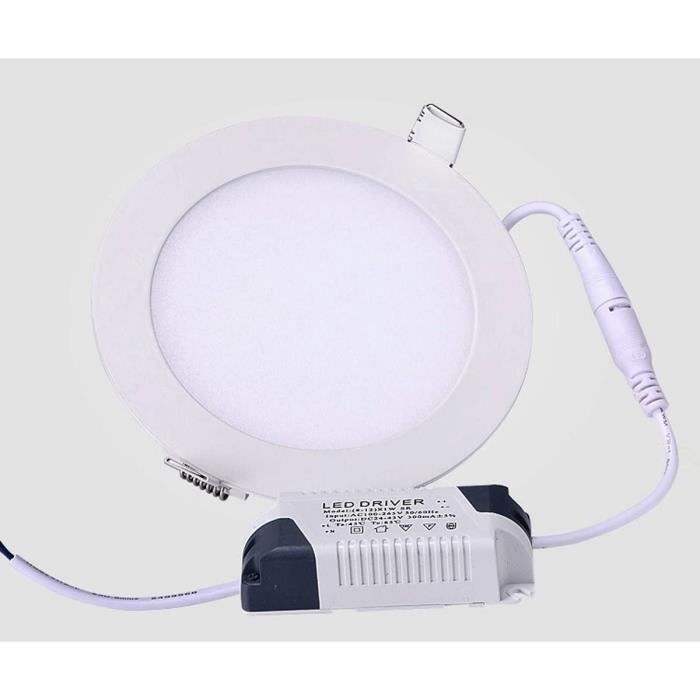 Lot De 2 Spots LED Encastrés Plafond 12W Ultraminces - Blanc Froid 6500K, 170mm, Avec Transformateurs Inclus