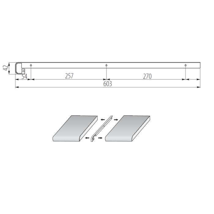 Profils plans de travail aluminium longueur 670 mm - Finition bordure Egger  épaisseur 28 mm - Cdiscount Bricolage