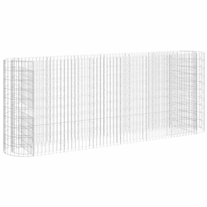 Jardinière à Gabion En Acier 260x40x60 Cm - Pour Parterre Surélevé Extérieur - Maille 10x5 Cm - À Remplir De Pierres (pierres Non Incluses)