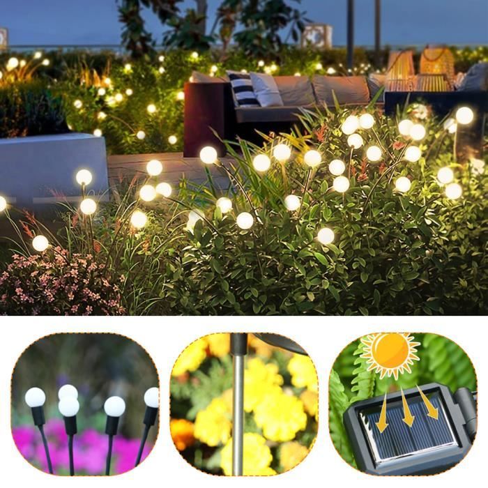 Lampes Solaires Extérieures x4, Lot de 4 Lumières Sans Fil Jardin Fixation  au Sol, Eclairage LED Design pour Jardin, Chemin, Piscine - Cdiscount Maison