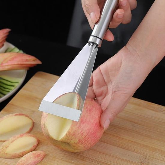 Mèche - Couteau triangulaire à découper les fruits en acier inoxydable,  Couteau à éplucher les pommes et légu - Cdiscount Maison