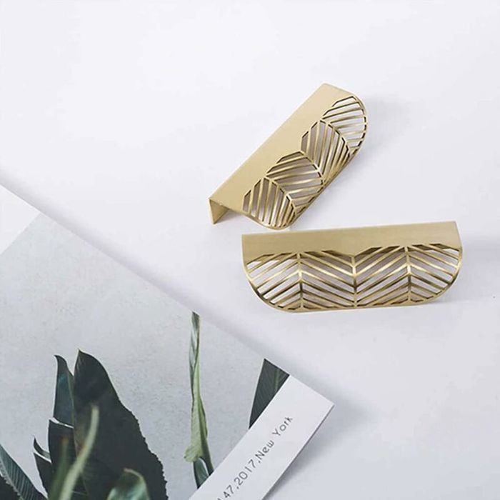 4 Poignées De Tiroir Demi-ronds En Laiton Doré | Boutons D'armoire Solides (TARIF PAYÉ) - France