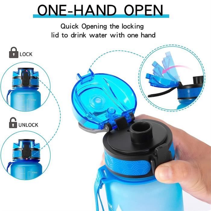 Gourde HoneyHolly 500 Ml Avec Paille – Marqueur De Temps Motivation – Sans BPA – Étanche – Pour Sport, école, Bureau - 6