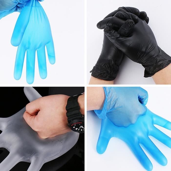 50 paires de gants jetables Gants jetables flexibles multi-tailles