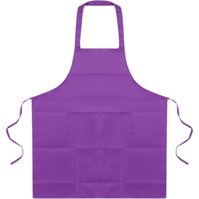 Tablier Imperméable QUARKZMAN – Polyester – 2 Poches – Pour Cuisine, Peinture, Poterie, Jardin, BBQ – Rose