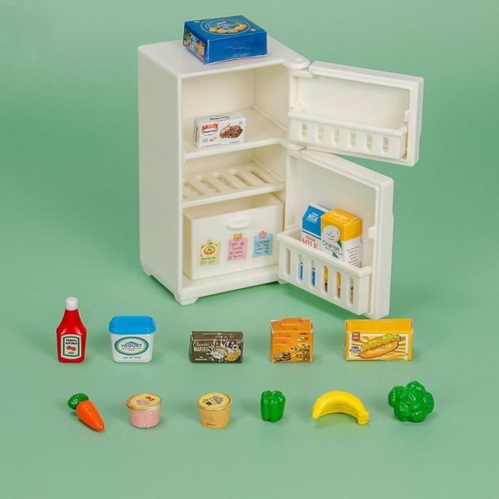 Réfrigérateur Miniature 1:12 - Pour Maison De Poupée, Décoration - Matière ABS - Dimensions 11.3x6x5 Cm - Plusieurs Couleurs