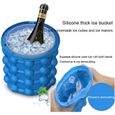 Seau à glacon Glace créatif silicone seau moule portable à glaçons (2 en 1) Gain de place Ice Cube Maker, for les boissons gaze[671]-3