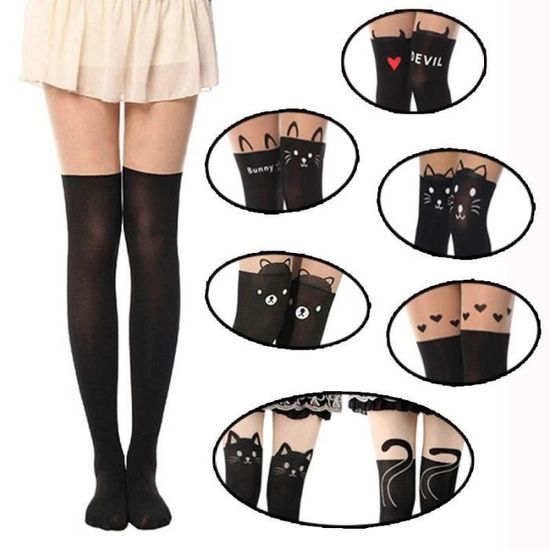 1 Paire Femmes Noir Collant Bas Chat Tete Cdiscount Pret A Porter 1 Paire Femmes Noir Collant Bas Chat Tete Cdiscount Pret A Porter