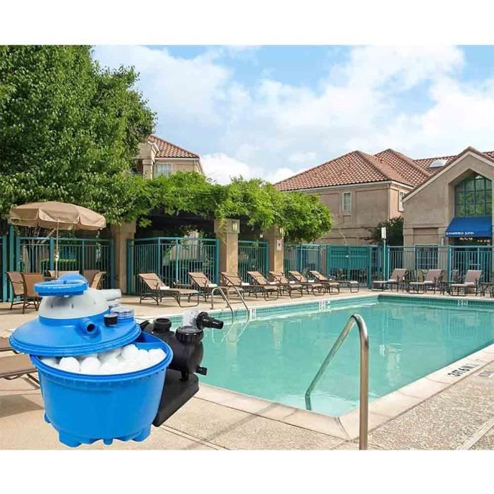 Boules De Filtre Pour Piscine 1,54 LB - Alternative Écologique Au Sable - Fibre De Polyester Réutilisable - Bleu