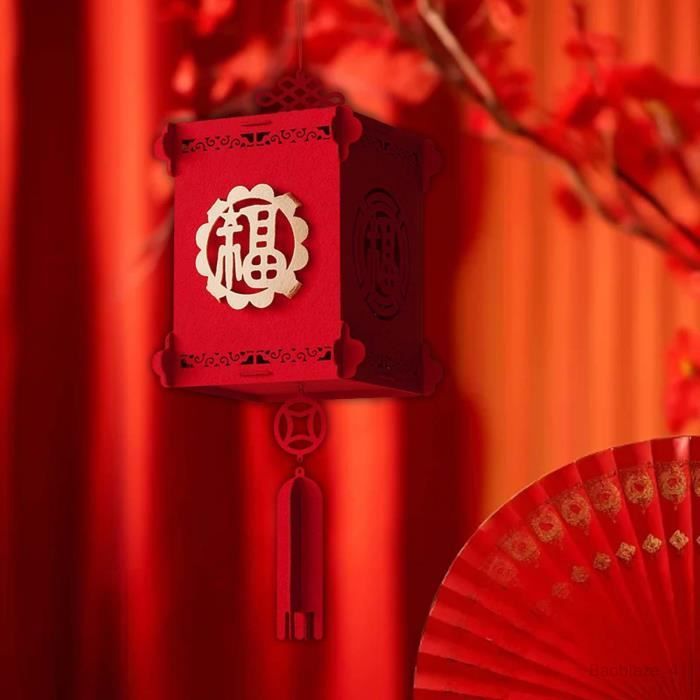 Lanterne chinoise rouge suspendue décorative, décoration du nouvel an  chinois pour l'intérieur et l'extérieur Modèle A - Cdiscount Maison