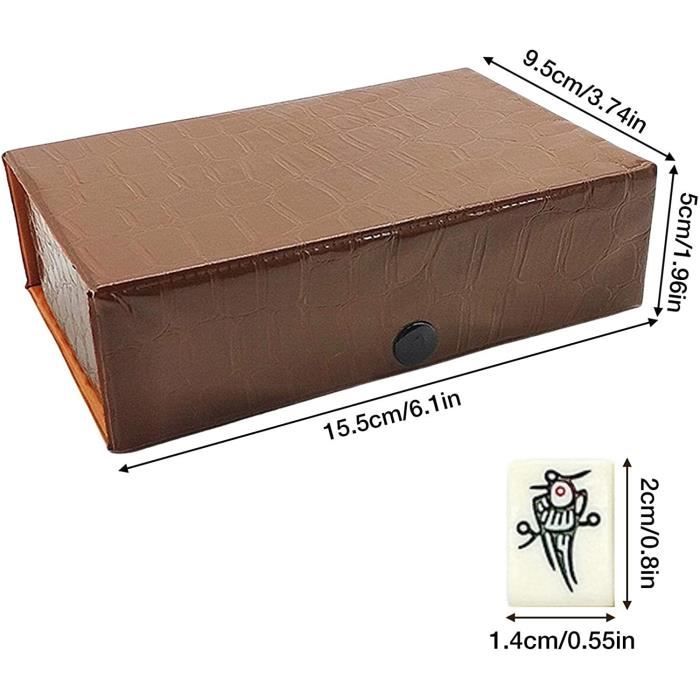 Mini Mahjong XEERUN – 144 Tuiles, 15,5 Cm, Portable, Mélaminé, Vert, 4 Joueurs
