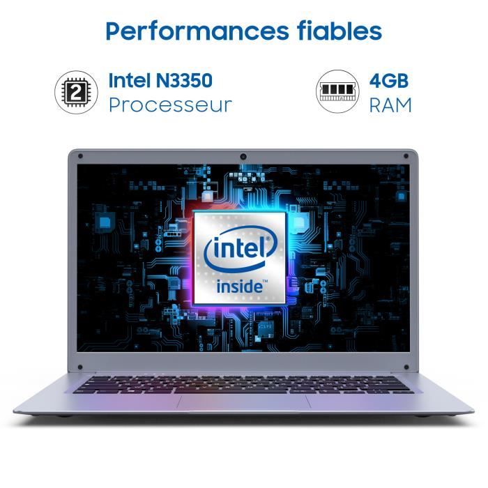 Notebook 14 Pouces Windows 10 Ordinateur Portable CPU Intel Full