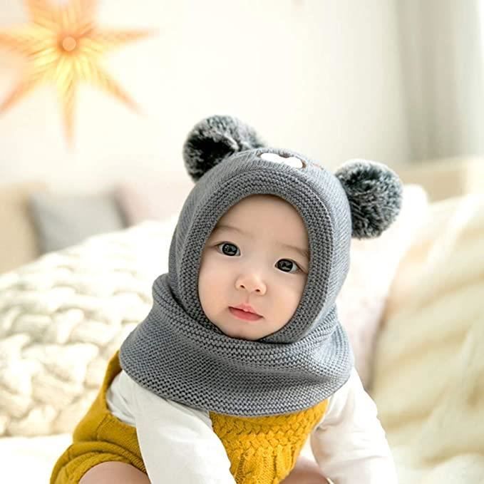 Bébé Bonnet Echarpe Set Hiver Chaud Bonnet Chapeau Tricoté Tour De Cou  Doublure en Polaire pour Enfants Filles Garçons,Gris - Cdiscount  Prêt-à-Porter