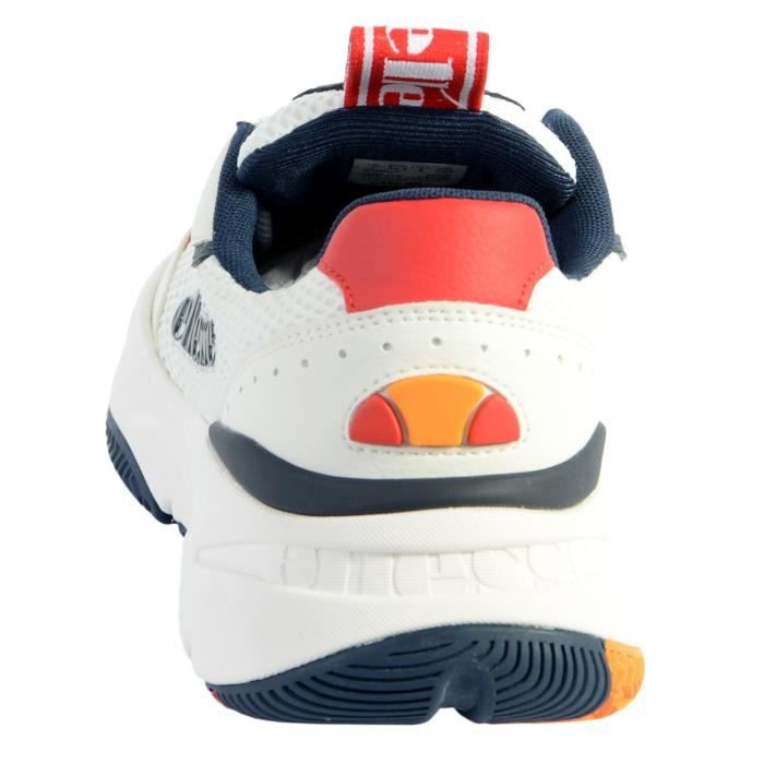 Basket Ellesse Massello Homme Blanc Rouge Bleu fonce Lacets ronds