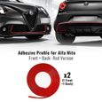 Profil Adhésif Antérieur + Postérieur pour Alfa Romeo Mito Voiture, Rouge-0