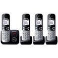 PANASONIC - KXTG6824FRB - Téléphone numérique sans fil - Répondeur - 120 numéros - Affichage Lcd - Gris et noir-0