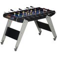HOMCOM Baby-Foot table de babyfoot sur roulettes pieds en acier inoxdable 2 balles fournies 114,5 x 87 x 68,5 cm - noir et gris-0