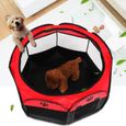 Cage pliable portable pour chien de compagnie- exercice et tente de jeu- couverture en maille pour usage intérieur - extérieur rouge-0