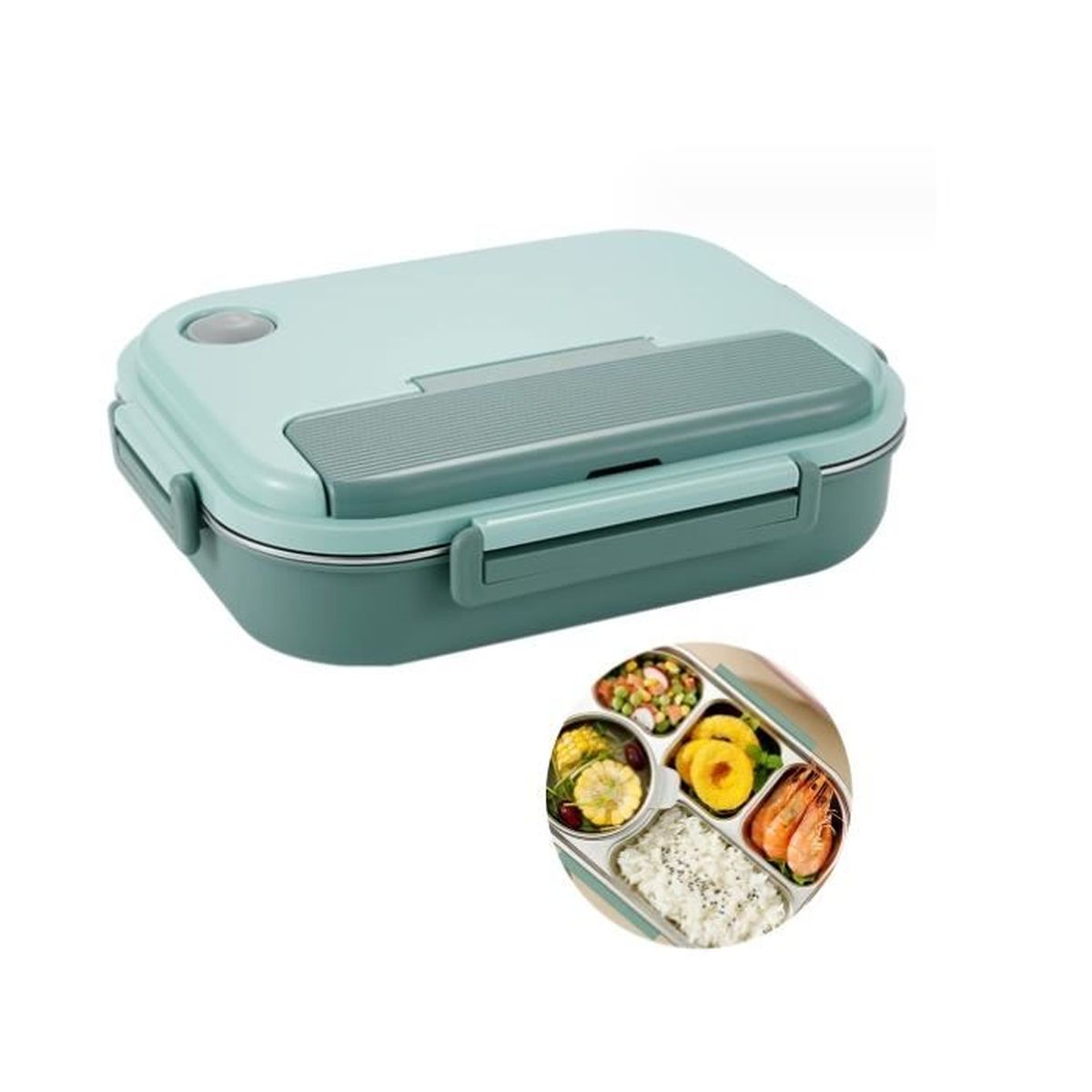 Romon Lunch Box Bento 1700ml 4 Compartiments - Étanche Sans BPA