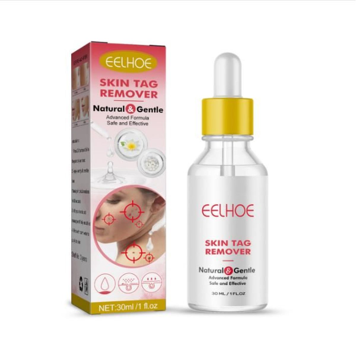 Kit D'élimination Des Verrues Et Acrochordons - 40 élastiques + Applicateur 2 En 1 - Neuf