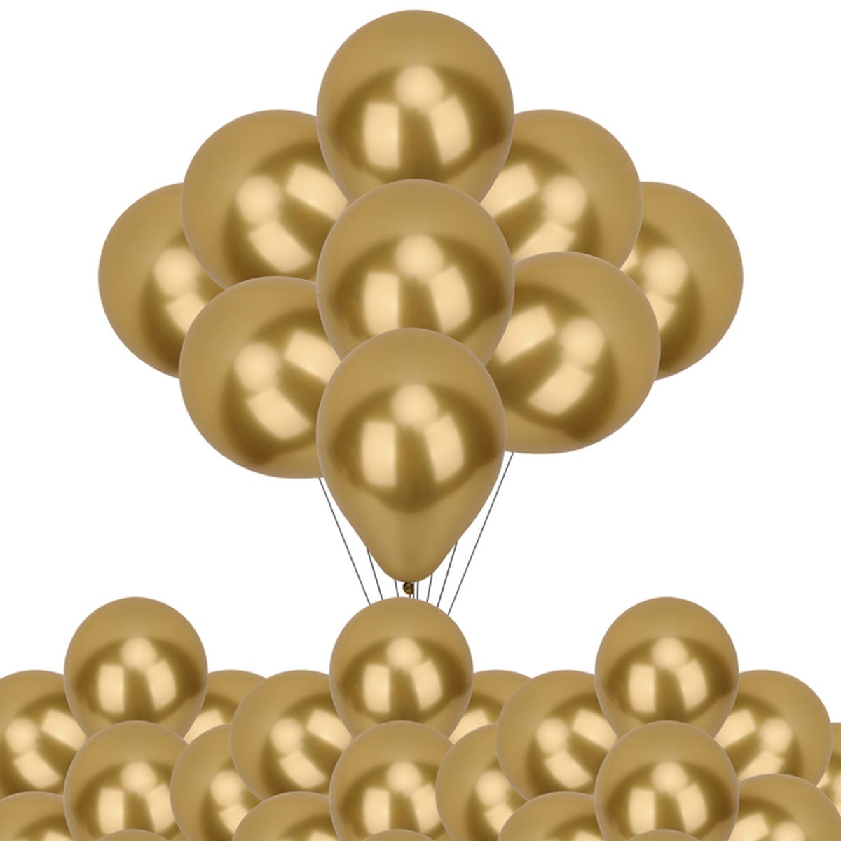60 Ballons Bleu Métallisé – Chrome, 12 Pouces, Macaron, Pour Déco