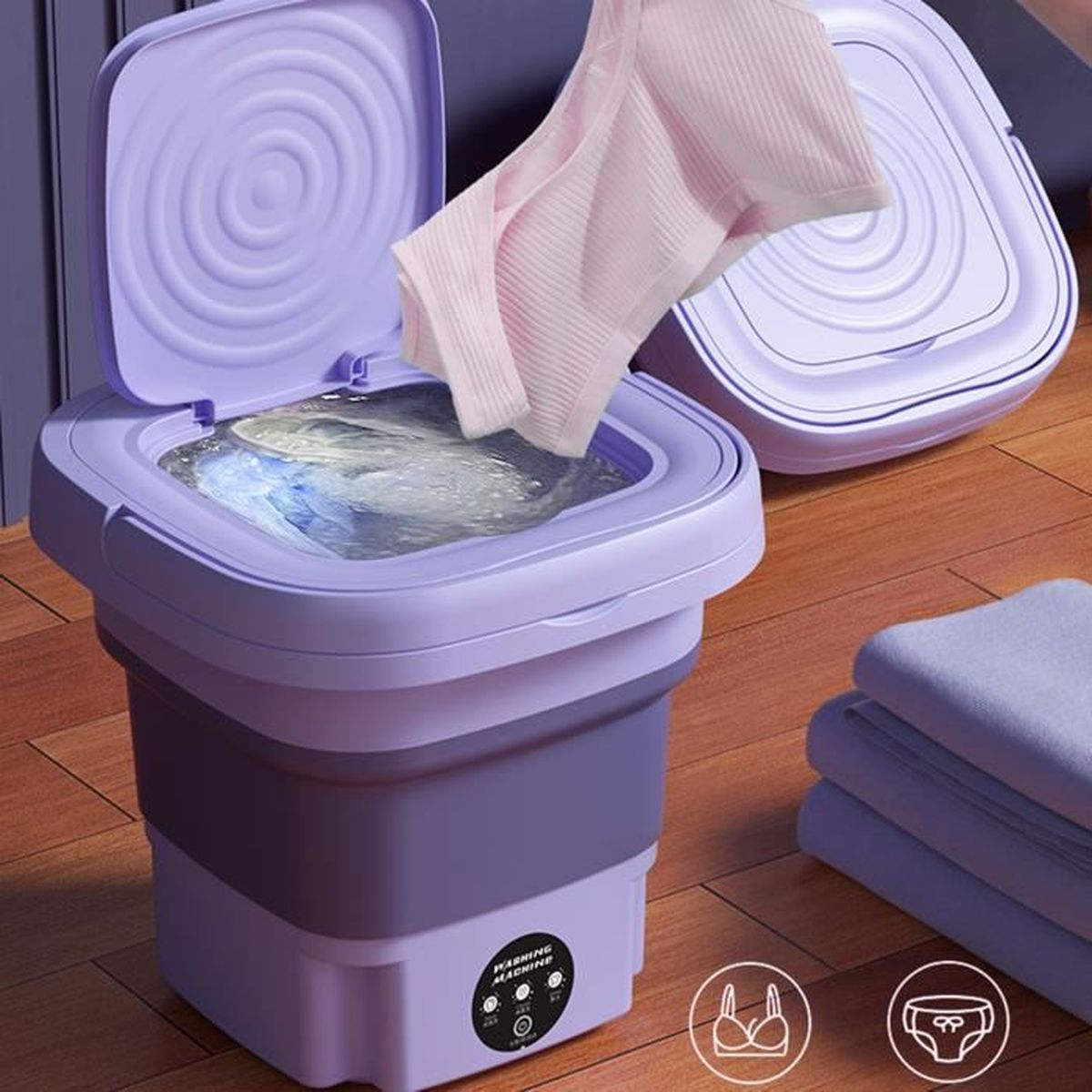 Mini Laveuse Portable Rechargeable USB - Pour Sous-vêtements Et Linge Délicat