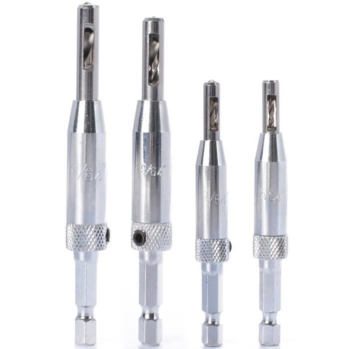 4x HSS auto centrage charnière Drill Bits Set Armoire à portes 5//64/" 7//64/" 9//64/" 11//64/"