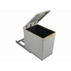 Emuca Poubelle de recyclage à fixation inférieure et extraction manuelle avec 1 conteneur de 16 litres et couvercle automatique,