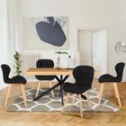 IDMARKET Lot de 4 chaises ROBINE en PU noires pour salle à manger