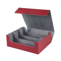 Game Card Deck Case Box pour cartes à collectionner Boîte de rangement de cartes magnétique Top Side-Loading, Rouge + Gris