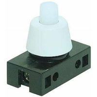 Interrupteur à pression encastrable avec contacts à vis pour lampes et appareils 250 V 2 A Blanc