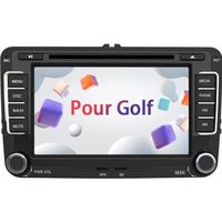 AWESAFE Autoradio pour Golf 6 Voiture 7" Écran Tactile HD avec CD/DVD/SD/USB/GPS/AM/FM/RDS/Bluetooth/MirrorLink/ Commandes au