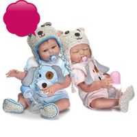 2pcs NPK Nouveau Bebe Reborn Bébés Complet Silicone Vinyle Réaliste Bébé fille Poupée Bonecas Bebe Reborn Poupée