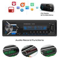 Autoradio Voiture Bluetooth MP3 1 DIN Auto Radio USB Lecteur Mains Libres Stéréo Musique Charge TF Aux Enregistrement 7 couleurs