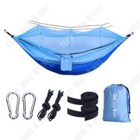 TD® 260*140 hamac en tissu de parachute extérieur bleu foncé et bleu clair avec moustiquaire armée vert camping tente aérienne