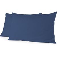 Lot De 2 Taies D'oreiller 63x63cm - 100% Coton - 6 Couleurs Au Choix - Neuf Avec étiquettes