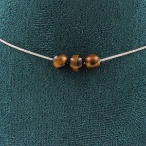 Collier 2 perles Lépidolite 8 mm. Chaine en acier inoxydable Collier