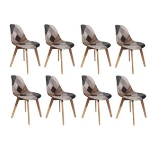 Lot de 8 chaises scandinaves SARA noires pour salle à manger (= 12698 x2) -  Cdiscount Maison