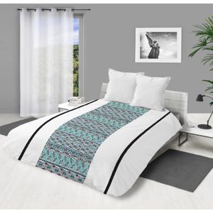 220x240 cm HOME LINGE PASSION Dream in London Parure de Couette 3 Pi/èces Microfibre Bleu-Rouge-Blanc