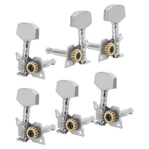 Lot De 6 Mécaniques D'Accordage Guitare Folk Métal - Chevilles Dorées 3R3L
