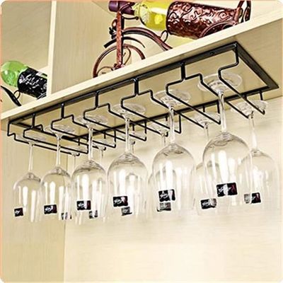 HEYOUTH Lot De 4 Supports Verres à Pied Suspendus 40cm - Porte-Verres à Vin 32-40 Verres Cuisine Bar Restaurant