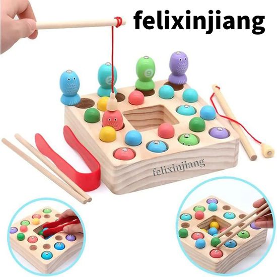 Jeu De Pêche Magnétique Enfant - 24 Poissons + 5 Cannes, Musical, Pour 2-6 Ans