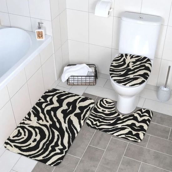 Lot De 3 Tapis De Salle De Bain En Microfibre Douce - Tapis De Bain + Contour WC + Housse Abattant (Camel) - Antidérapant, Absorbant, Lavable